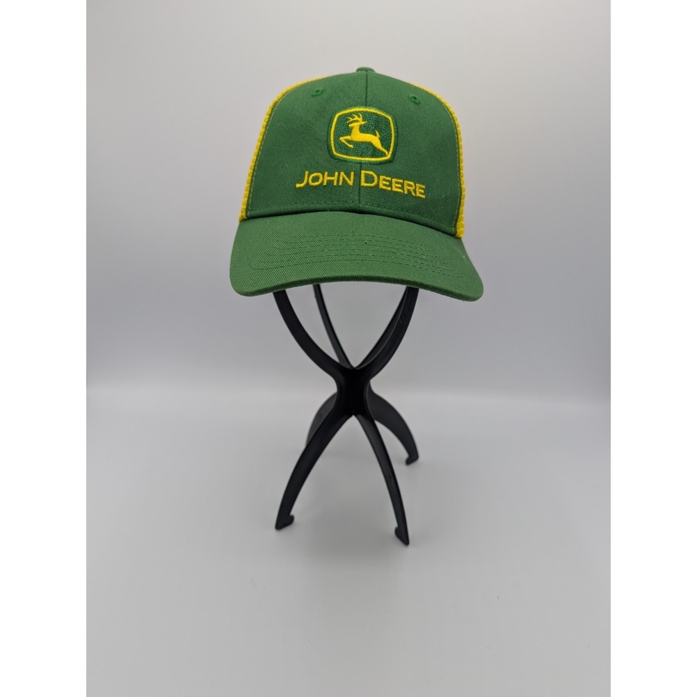 John Deere Green Mesh Trucker Snapback Hat Adjustable Logo Cap